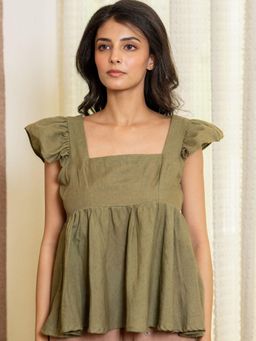 HOUSE OF JAMOTI - Olivea Linen Top