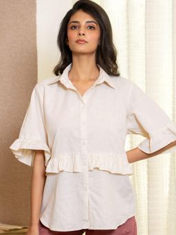 HOUSE OF JAMOTI - Frilled White Shirt