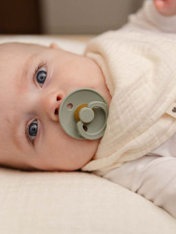 Bibs - Latex Round Nipple Green Pacifier