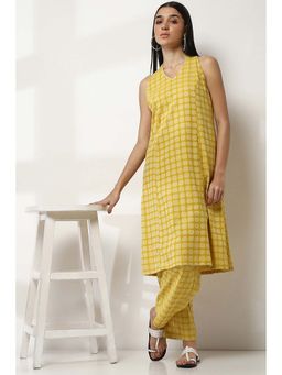 Rangriti - Green V-Neck Printed Kurta with Pant (Set of 2)