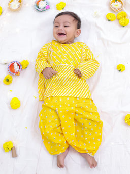 KID1 - Yellow Bela Kurta with Dhoti (Set of 2)