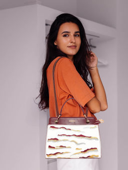 ESBEDA - Maroon Color Artistic Top-Handle Sling Bag for Women