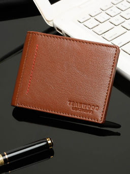 Teakwood - Men’S Classic Two-Fold Tan Leather Wallet