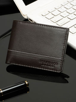 Teakwood - Men'S Brown Leather Two-Fold Wallet