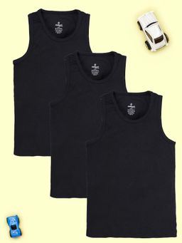 KiddoPanti - Boys Pack of 3 Cotton Solid Vests (Pack of 3)
