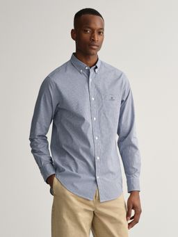 GANT - Men Blue Checked Regular Fit Shirt