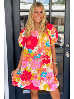 PARTIQ - Women Multi-Color Floral Print Dress