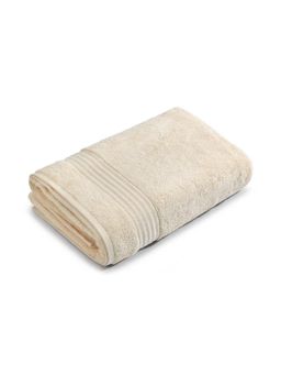 SPACES - Cream 100% Organic Cotton 640 GSM Dobby Plain Premium Bath Towel