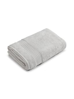 SPACES - Grey 100% Organic Cotton 640 GSM Dobby Plain Premium Bath Towel