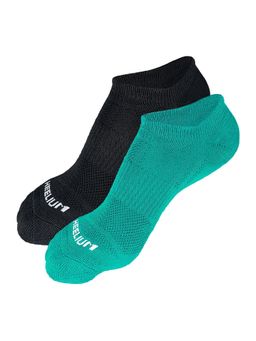 Heelium - Bamboo Zero Ankle Socks for Men - Odour Free - 2 Pairs - Teal - Black
