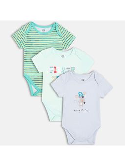 MINI KLUB - Multi-Color Printed Regular Bodysuit (Pack of 3 )