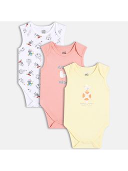 MINI KLUB - Multi-Color Printed Regular Bodysuit (Pack of 3 )