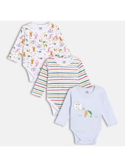 MINI KLUB - Multi-Color Printed Regular Bodysuit (Pack of 3 )