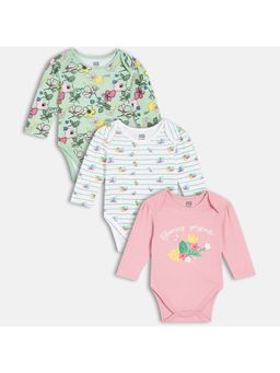MINI KLUB - Multi-Color Printed Regular Bodysuit (Pack of 3 )