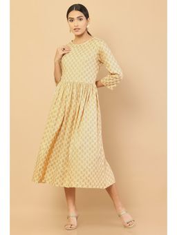 Soch - Women Beige Rayon Woven Kurta