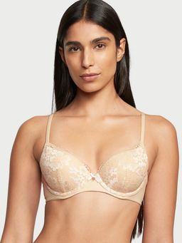 Victoria's Secret - Body Lace Lightly Lined Demi Bra Beige