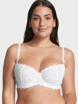 Victoria's Secret - Dream Angels Wicked Unlined Eyelet Lace Balconette Bra White