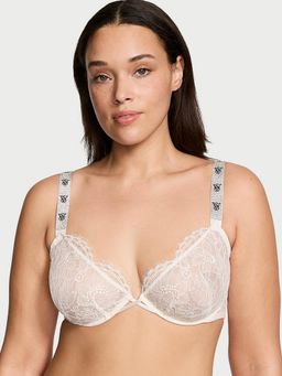 Victoria's Secret - Very Sexy Shine Strap Unlined Low-Cut Lace Demi Bra White
