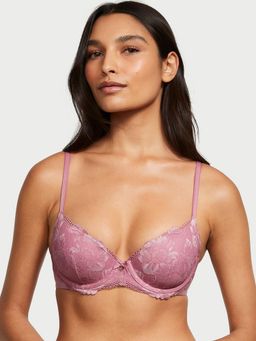 Victoria's Secret - Body Lightly Lined Lace-Cup Demi Bra Pink