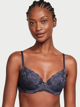 Victoria's Secret - Body Lightly Lined Lace-Cup Demi Bra Grey