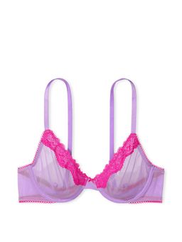 Victoria's Secret - Fun and Flirty Lace-Trim Unlined Demi Bra Purple
