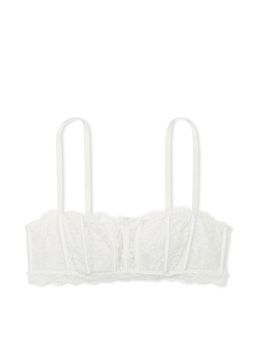 Victoria's Secret - Dream Angels Lace Lightly Lined Bandeau Wireless T-shirt Bra White (S DD)