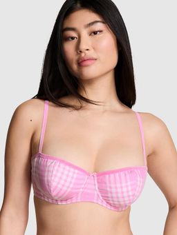 Victoria's Secret - PINK Festive Flannel Unlined Balconette Bra Pink
