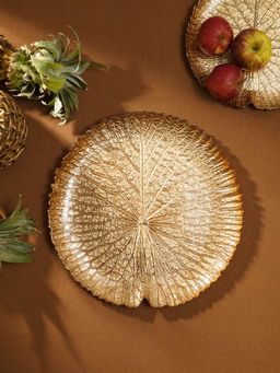 Pure Home + Living - Gold Lotus Leaf Decorative Platter - Large