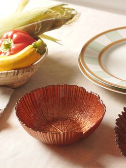 Pure Home + Living - Dark Rust Lotus Leaf Decorative Bowl