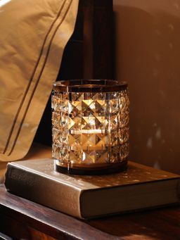 Pure Home + Living - Dark Amber Crystal Tealight Holder