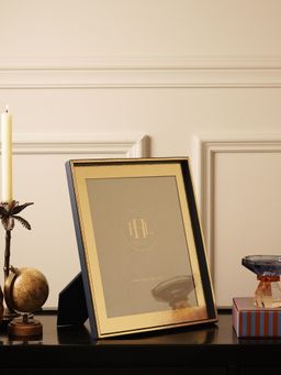 Pure Home + Living - Navy Faux Leather Hammered Photo Frame