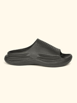 Yoho - Men Black Cushioned Lightweight Shell Sliders