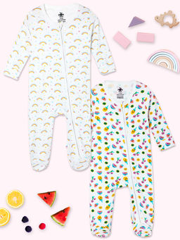 The Mom Store - Unisex Multi-Color Printed Baby Romper