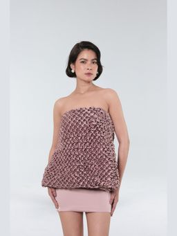 XAYA - Lucie Pink Textured Mini Dress