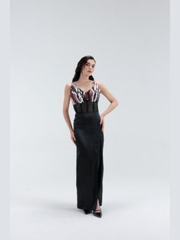XAYA - Celeste Petal Corset Bodycon Maxi Dress