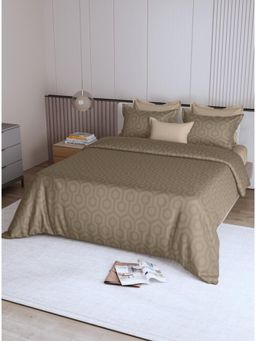 LABHAM - 600Tc Pure Cotton Premium Beige Bedsheet with Matching Pillow Covers (King)