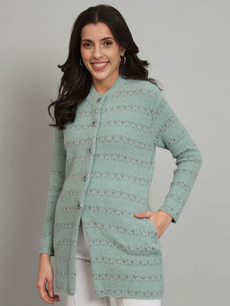BROOWL - Women Self Design Cardigan