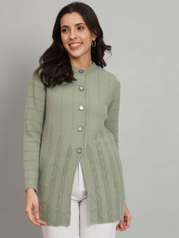BROOWL - Women Self Design Cardigan