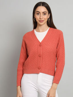 BROOWL - Womens Crop V-Neck Cardigan