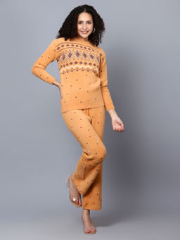 BROOWL - Women Self Design Woollen Co-Ord (Set of 2)