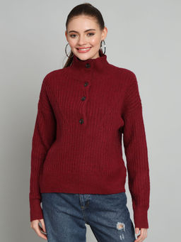 BROOWL - Womens High Neck Sweater