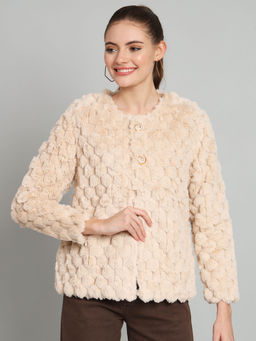 BROOWL - Womens Short Fur Cardigan