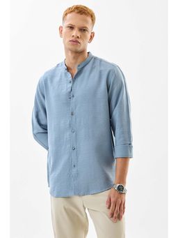 Snitch - Light Blue Stripes Full Sleeves Slim Casual Shirt