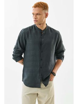 Snitch - Dark Green Stripes Full Sleeves Slim Casual Shirt