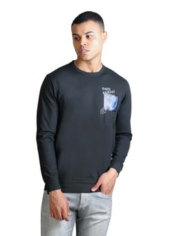 Parcel Yard - Men's Grey Printed Full Sleeves T-Shirt