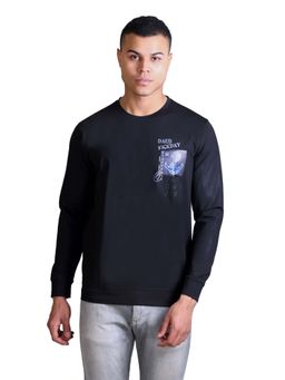 Parcel Yard - Men's Navy Blue Printed Full Sleeves T-Shirt