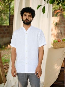 Creatures of Habit - Linen Easy Shirt - Pearl White