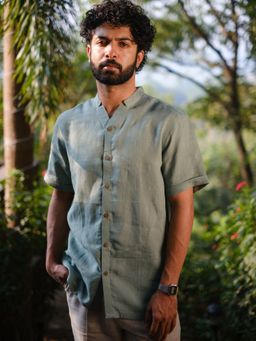 Creatures of Habit - Linen Easy Shirt - Sage Green