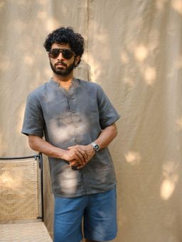 Creatures of Habit - Linen Easy Shirt - Slate Grey