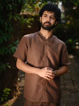 Creatures of Habit - Linen Easy Shirt - Walnut Brown